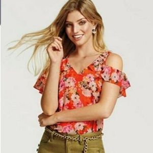 CAbi Floral Cold-shoulder Blouse -3